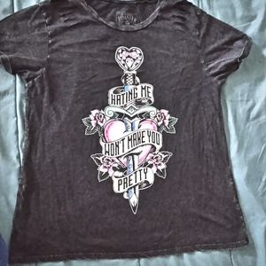 Beautiful Disaster "Hating Me" slash shoulder t